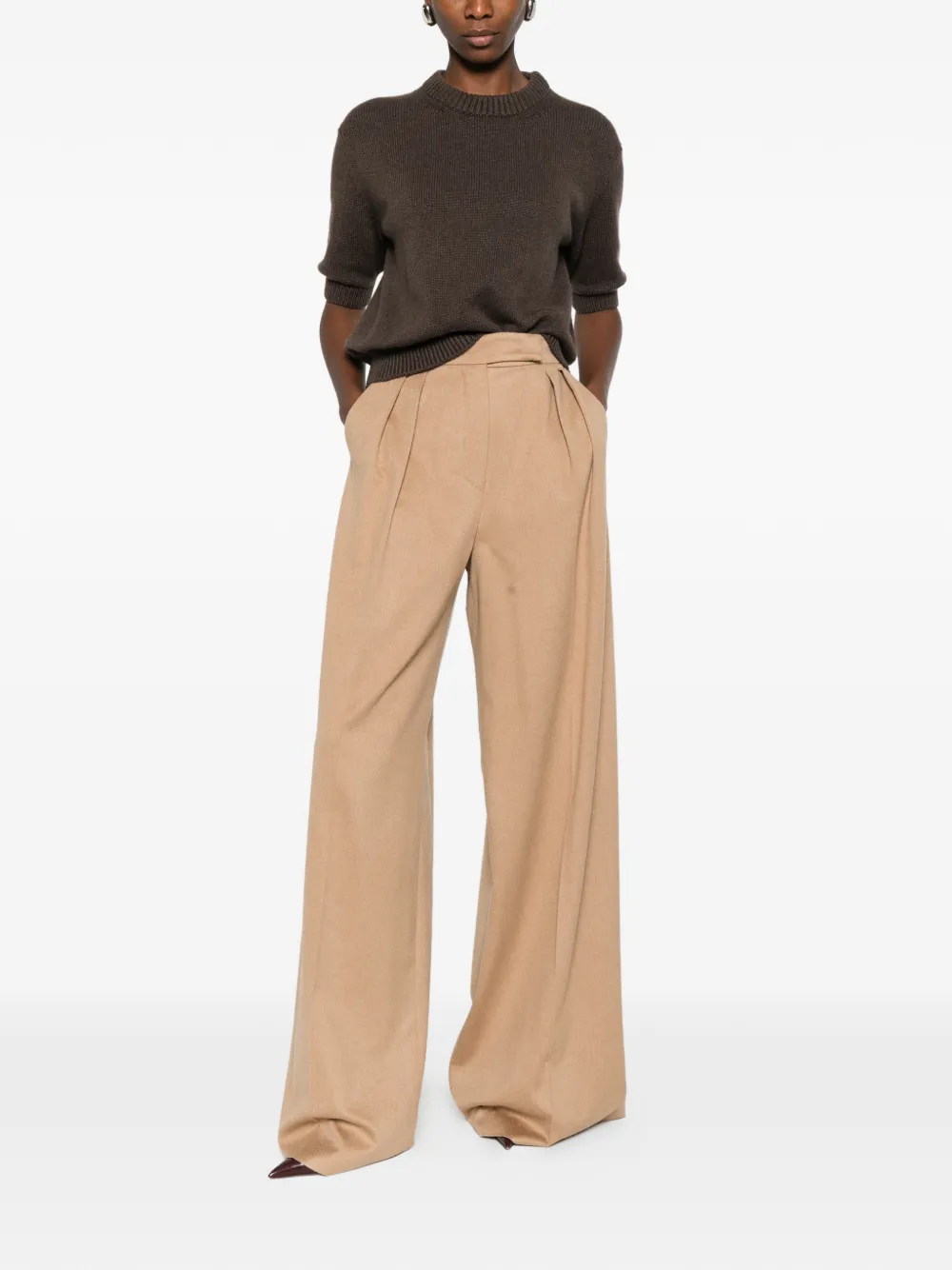 Max Mara Ori geplooide broek - Beige