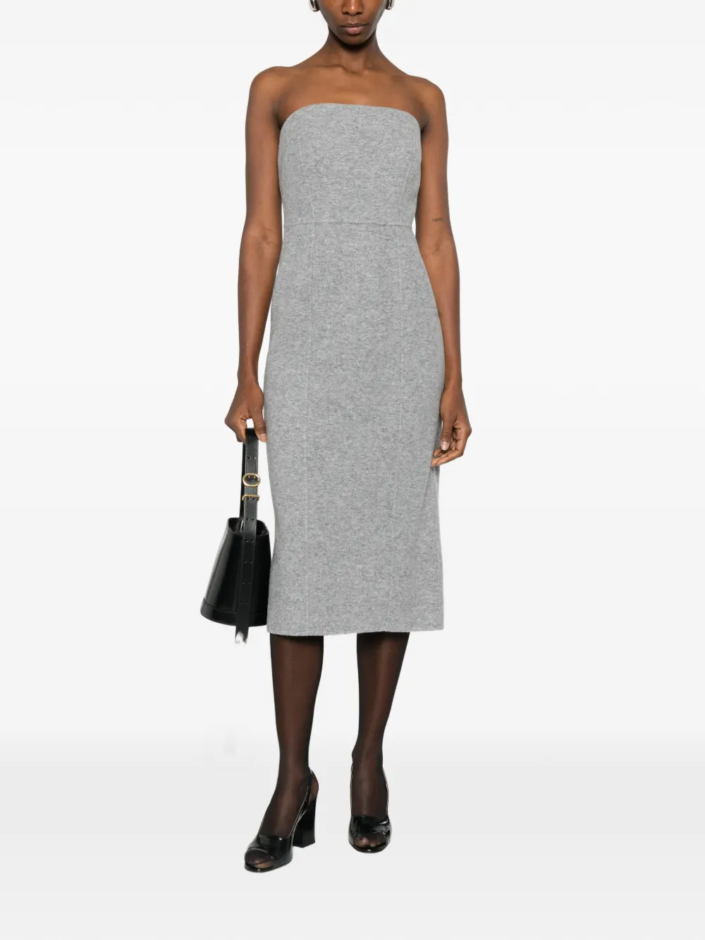 Max Mara Strapless midi-jurk - Grijs