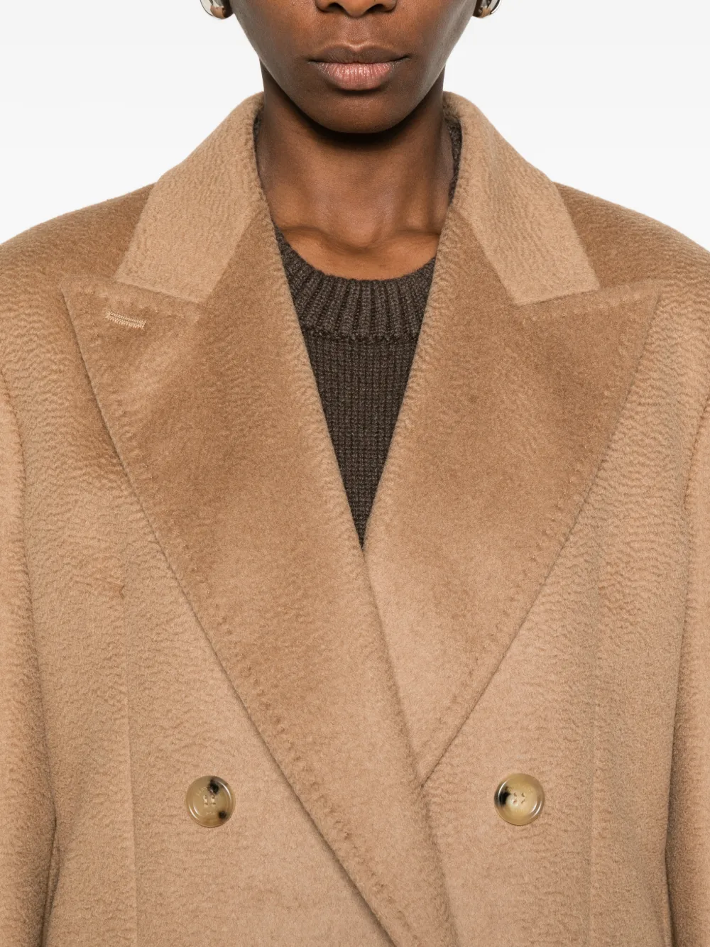 Max Mara Cosa Double-breasted Coat In Brown