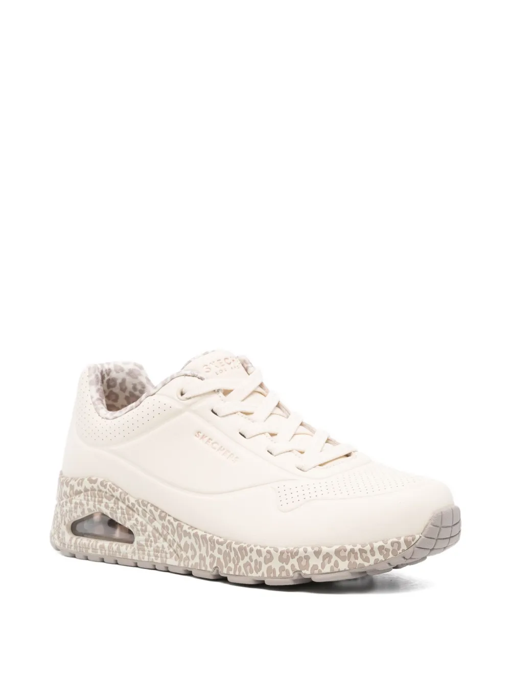 Skechers perforated animal-print sneakers - Wit
