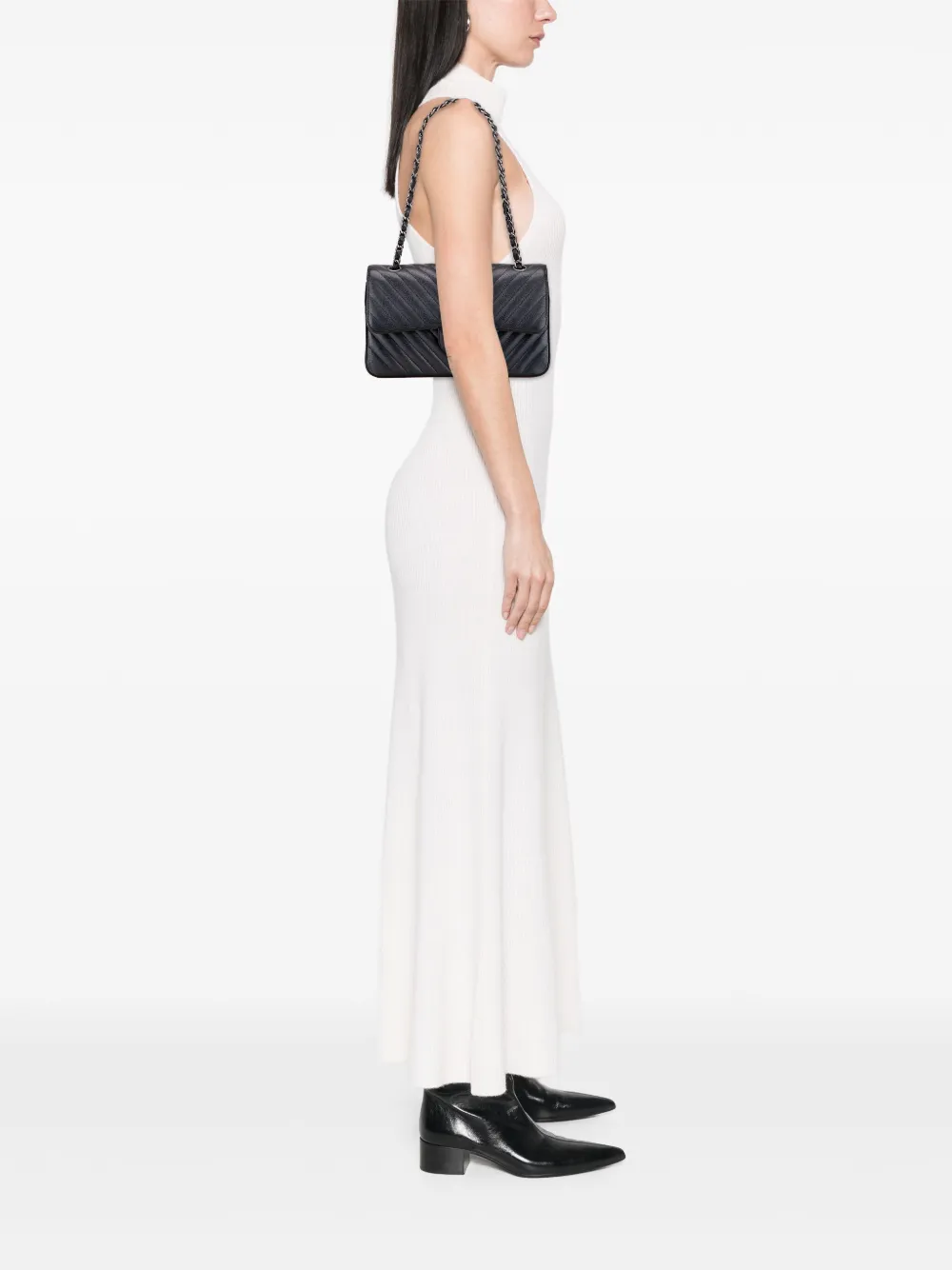 CHANEL Pre-Owned 2017-2018 Medium Classic Chevron Caviar Double Flap shoulder bag | Pre-Owned | Image 2