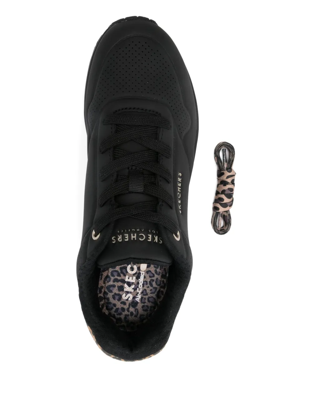 Skechers Leopard-print Sneakers In Black