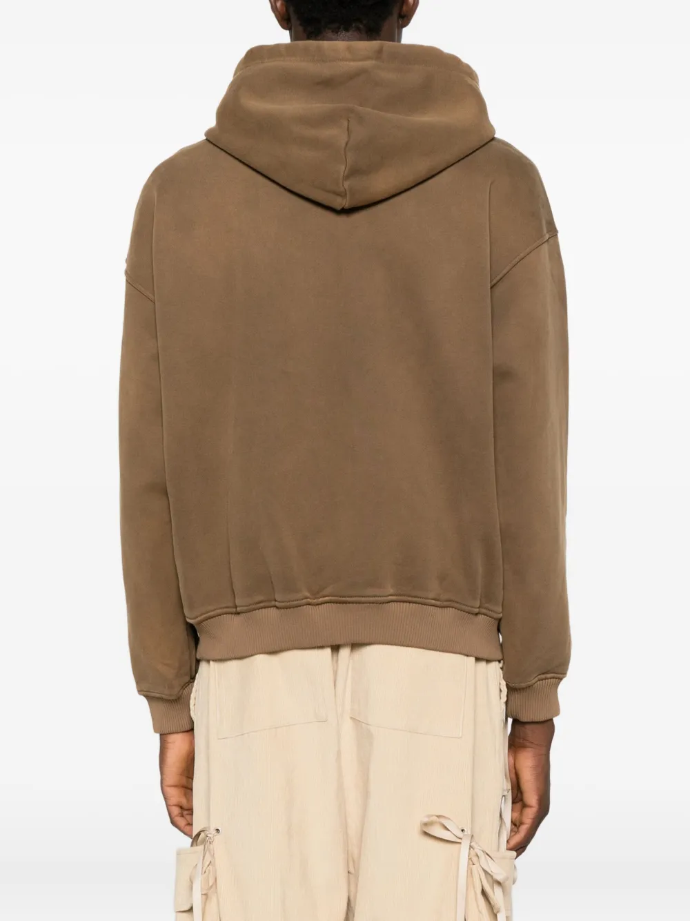 Kidsuper Mens Dark Brown Patchwork Face Zip-through Cotton-jersey Hoody In Brown