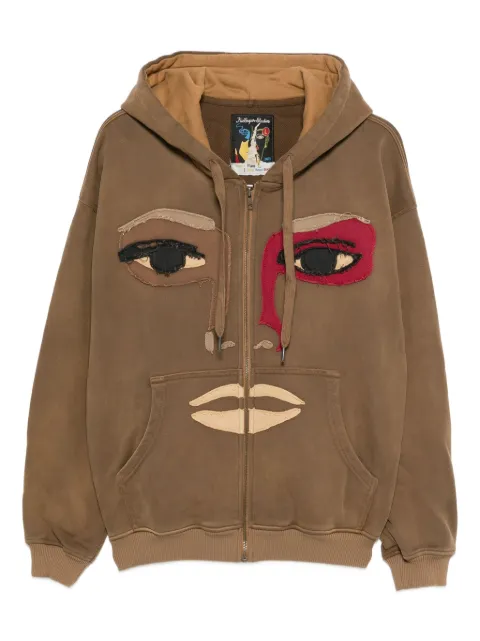KidSuper hoodie con cierre y aplique de cara