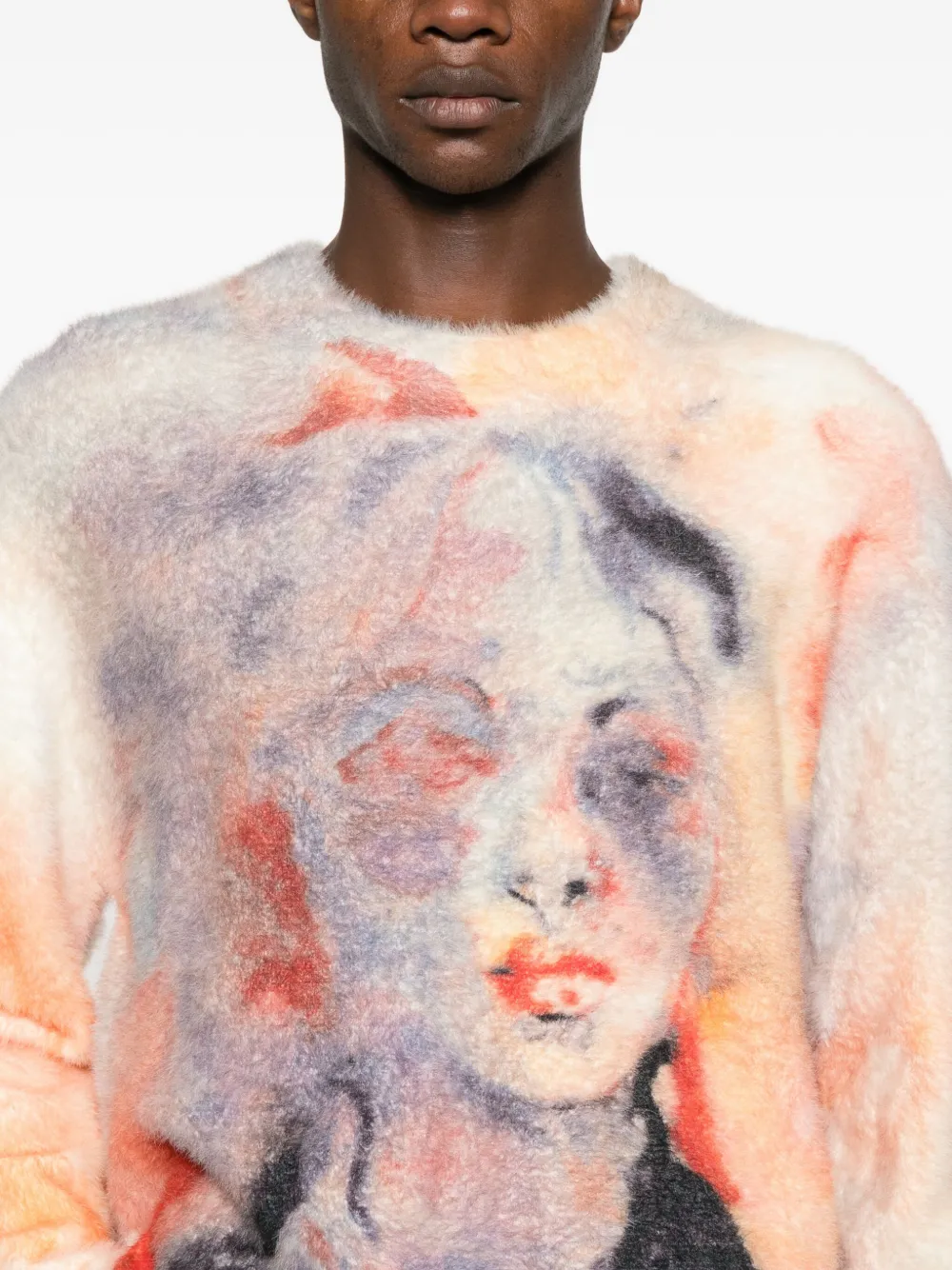 Kidsuper Portrait-print Crew-neck Sweater In Multi
