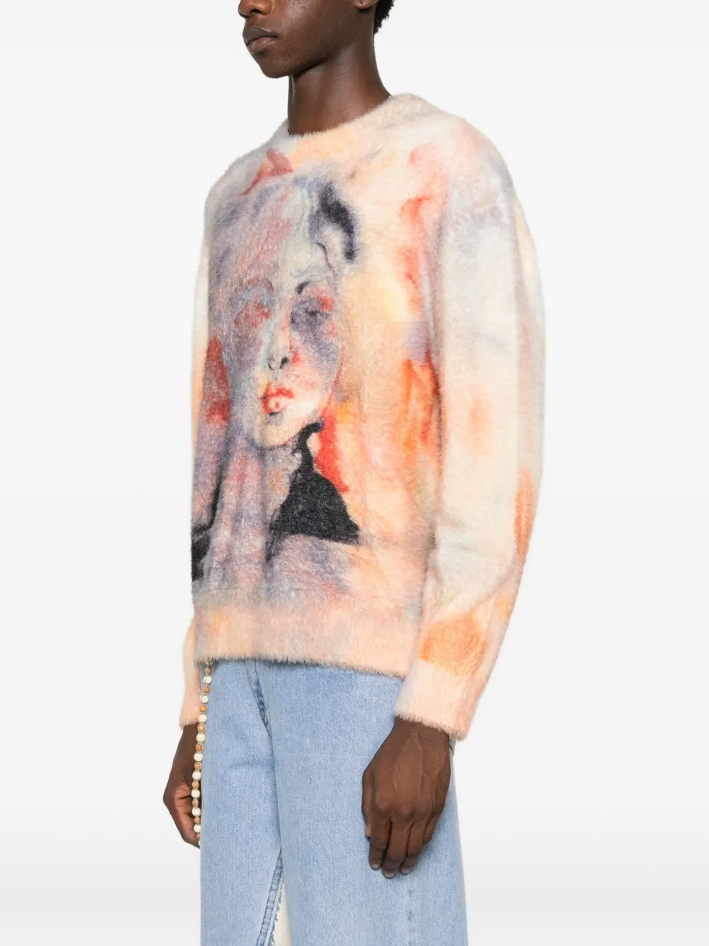 Kidsuper Portrait-print Crew-neck Sweater In Multi