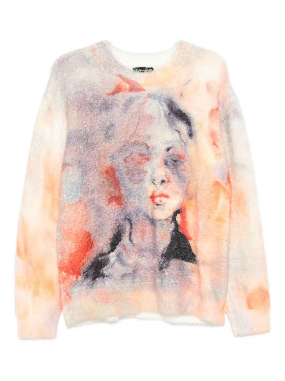 Kidsuper Portrait-print Crew-neck Sweater In Multi