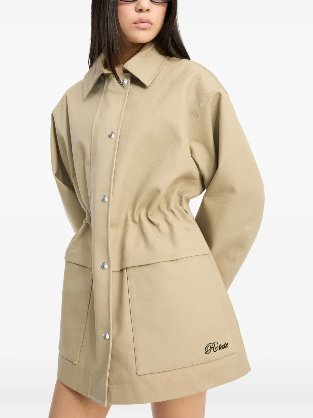 ROTATE BIRGER CHRISTENSEN Twill jack met trekkoord Beige