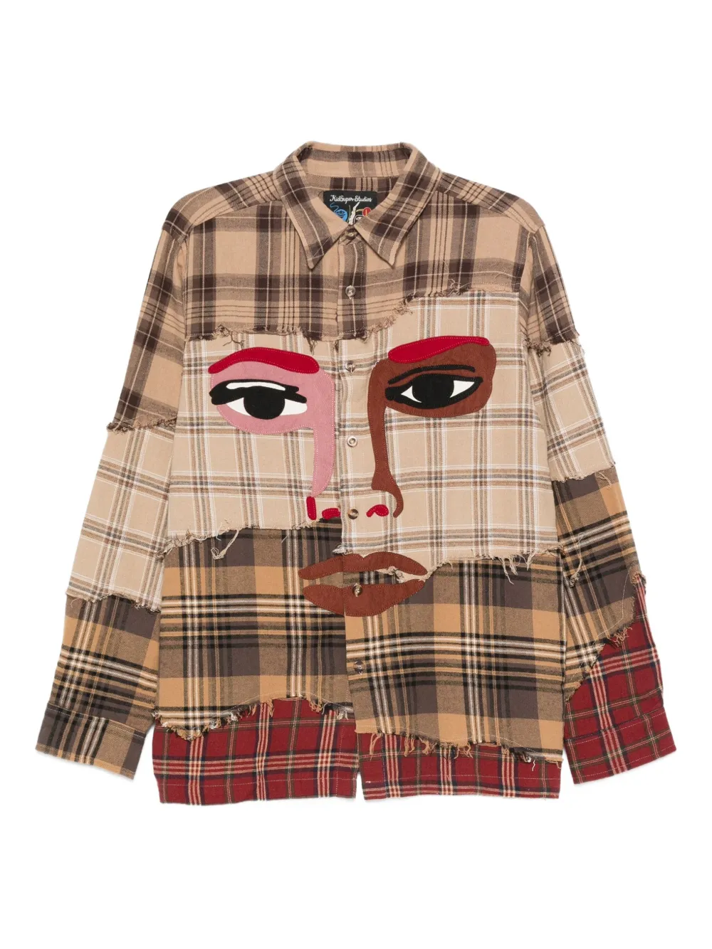 KidSuper camisa con aplique de cara | marrón | Image 1