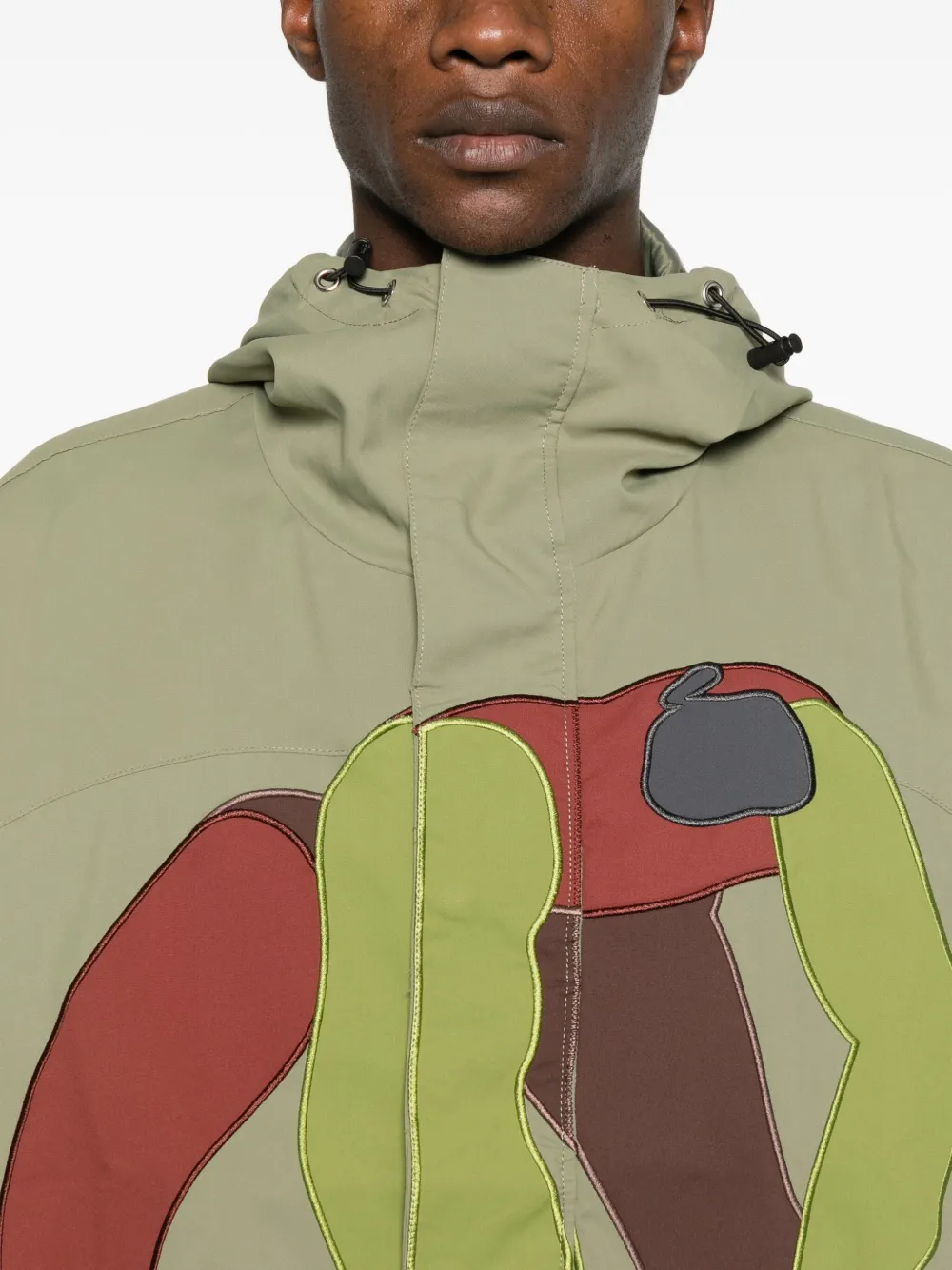 Kidsuper Graphic-print Hooded Jacket In Green