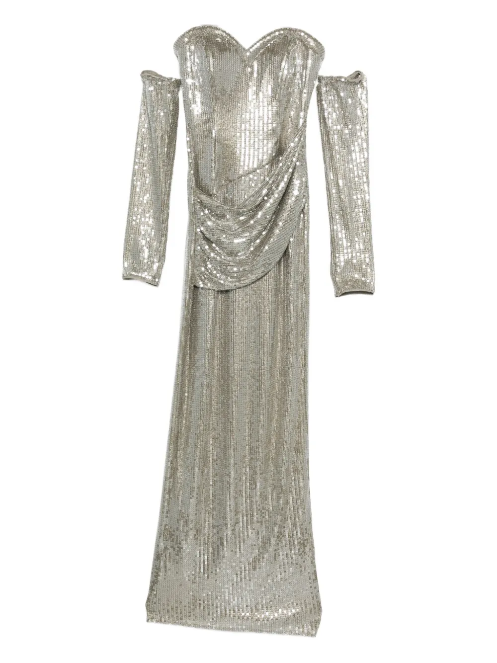 Atu Body Couture Sequin-embellished Maxi Dress In Metallic