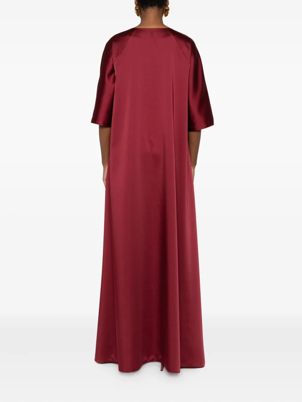 Atu Body Couture Satijnen maxi-jurk met V-hals Rood