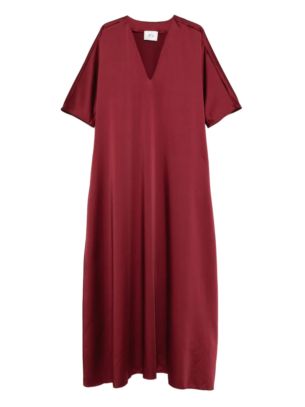 Atu Body Couture Satin-Maxikleid mit V-Ausschnitt - Rot