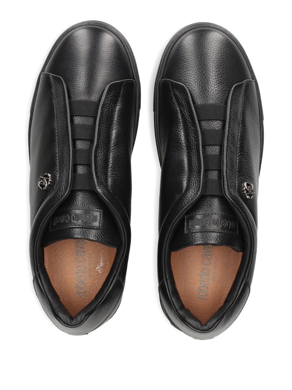 Roberto Cavalli Sneakers met logoplakkaat Zwart