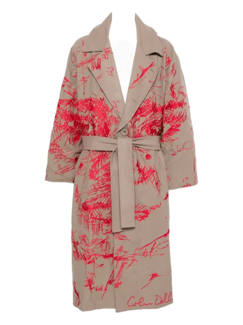 KidSuper belted printed coat