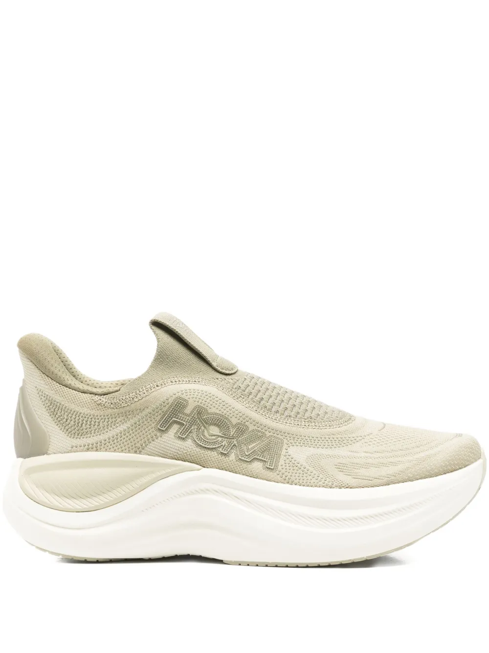 HOKA logo-appliqué pull-on sneakers Groen