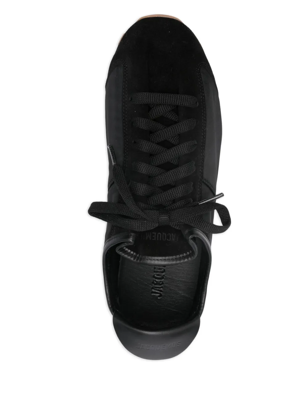 Jacquemus Les Tennis Panelled Suede And Nylon Sneakers In Black