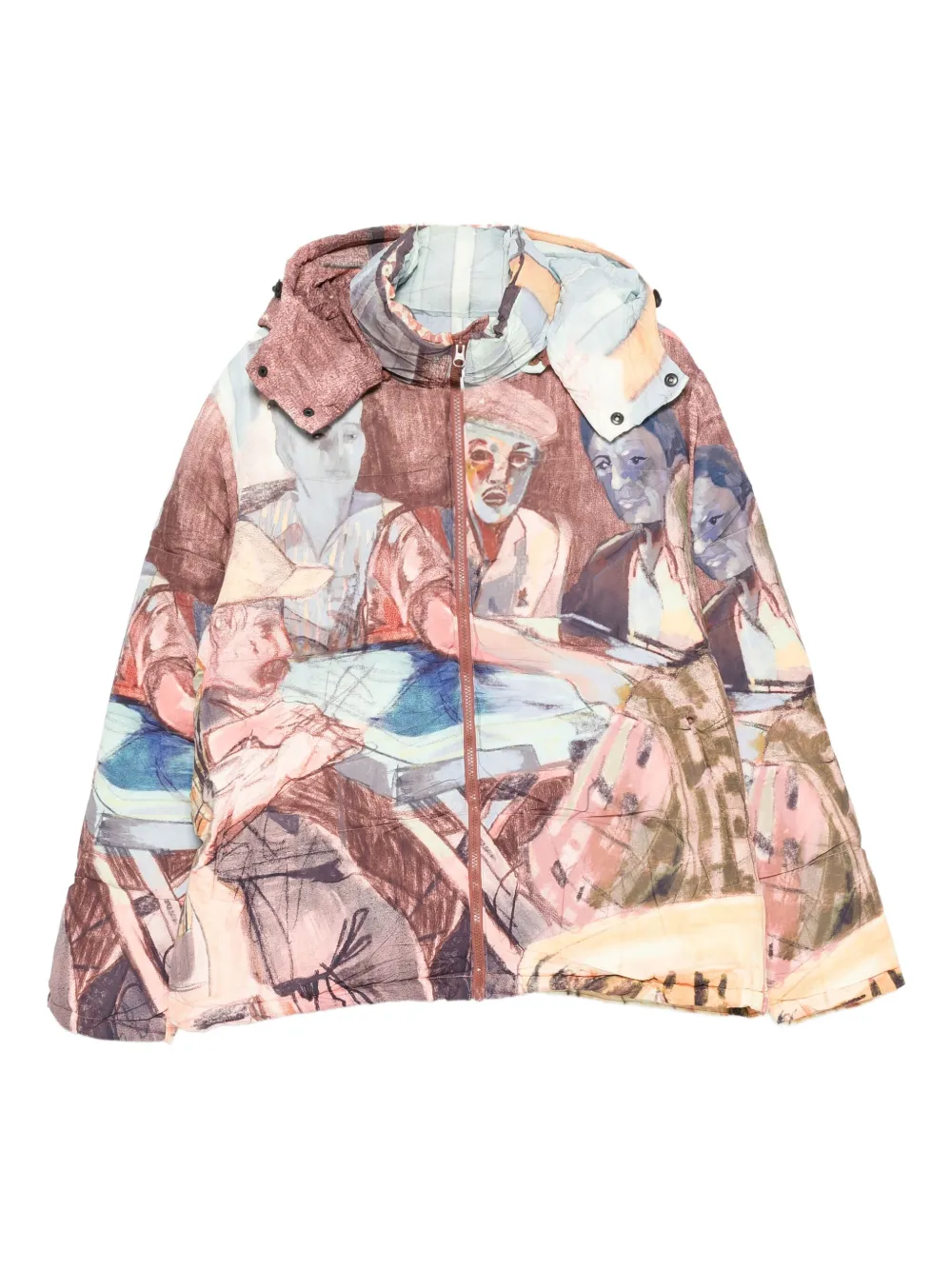KidSuper chamarra con capucha y estampado gráfico | marrón | Image 1