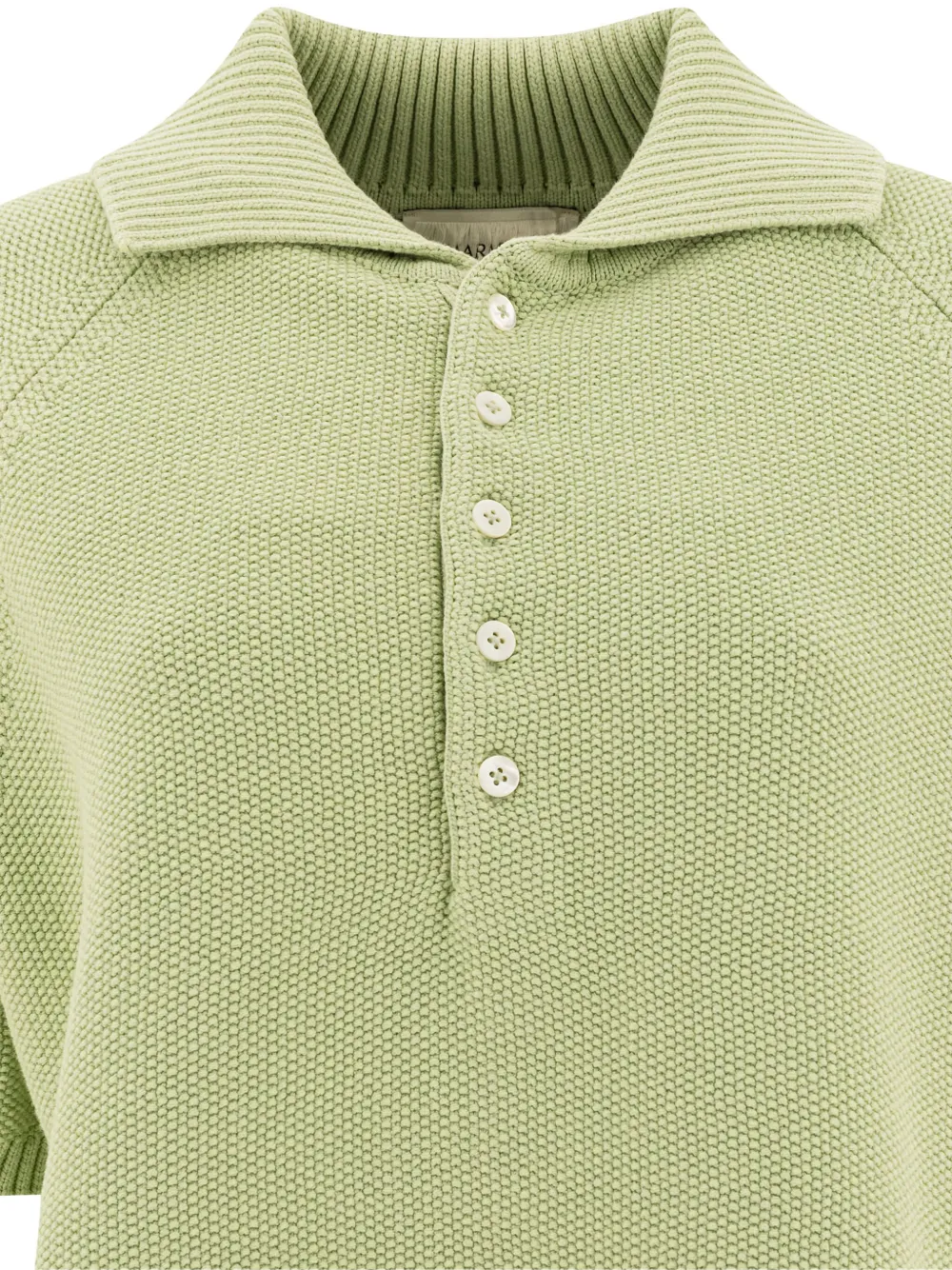 UMARMUNG Polotop met geribbelde kraag Groen