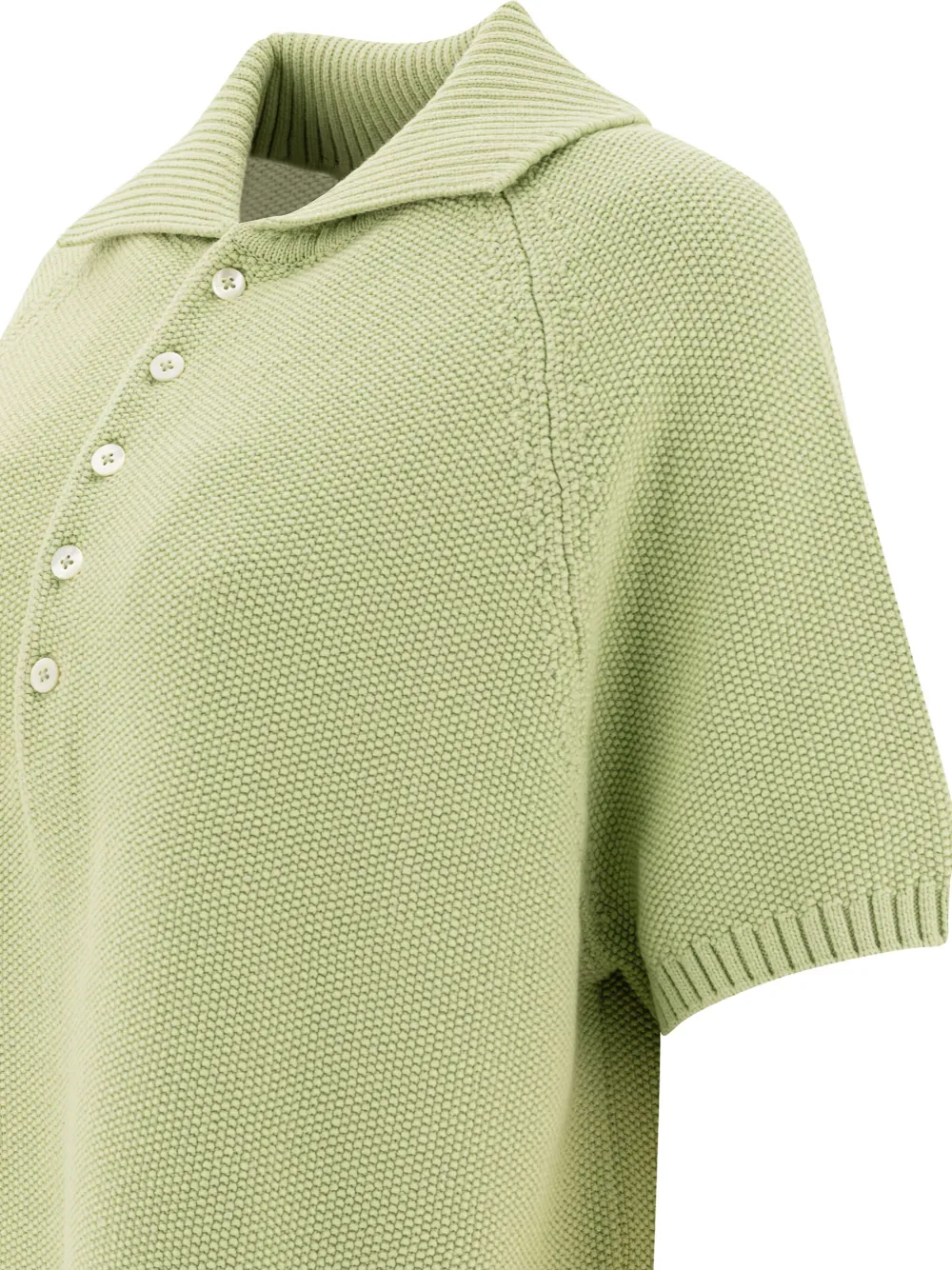 UMARMUNG Polotop met geribbelde kraag Groen