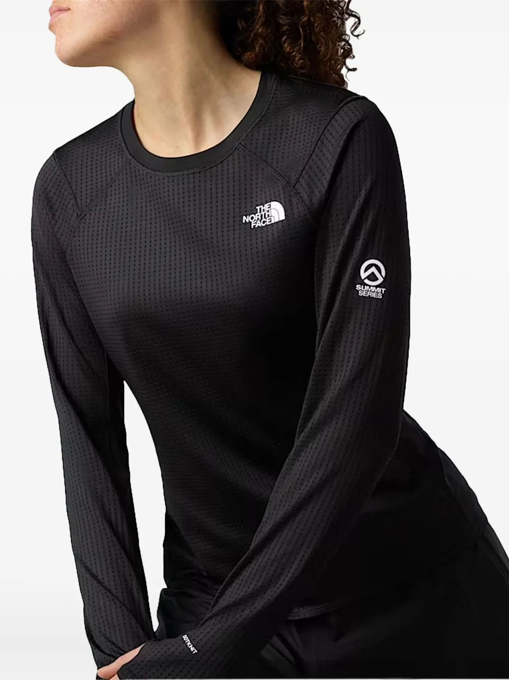 The North Face Logo-print Long-sleeve Top In Black