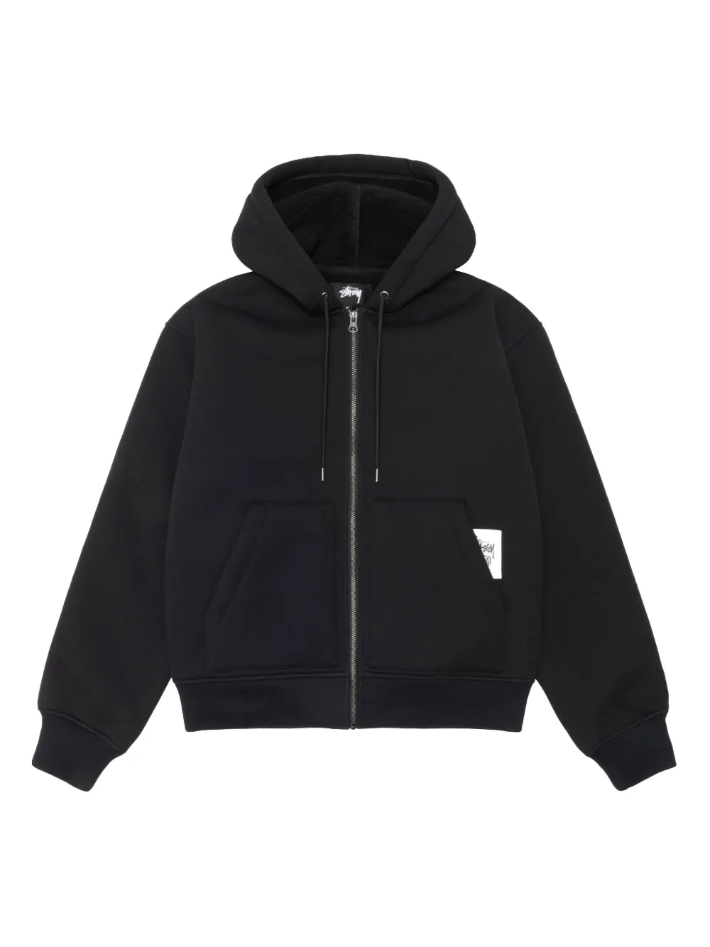 Stussy Zip-up Hoodie In Black