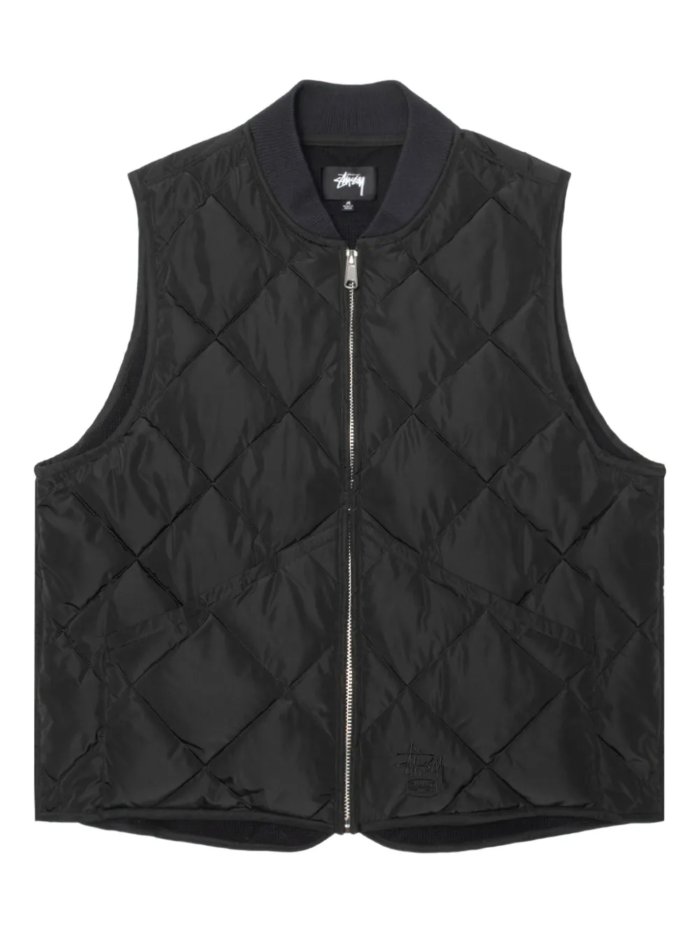 Stussy Quilted Gilet In Black