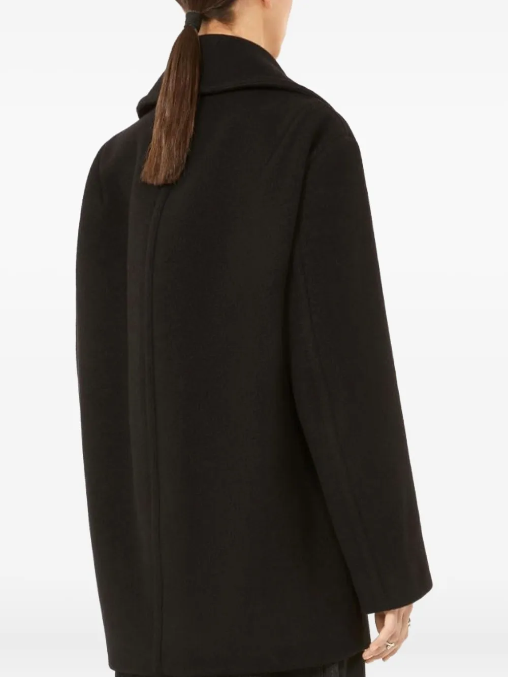 Sportmax Double-breasted Coat Front Pockets In Black