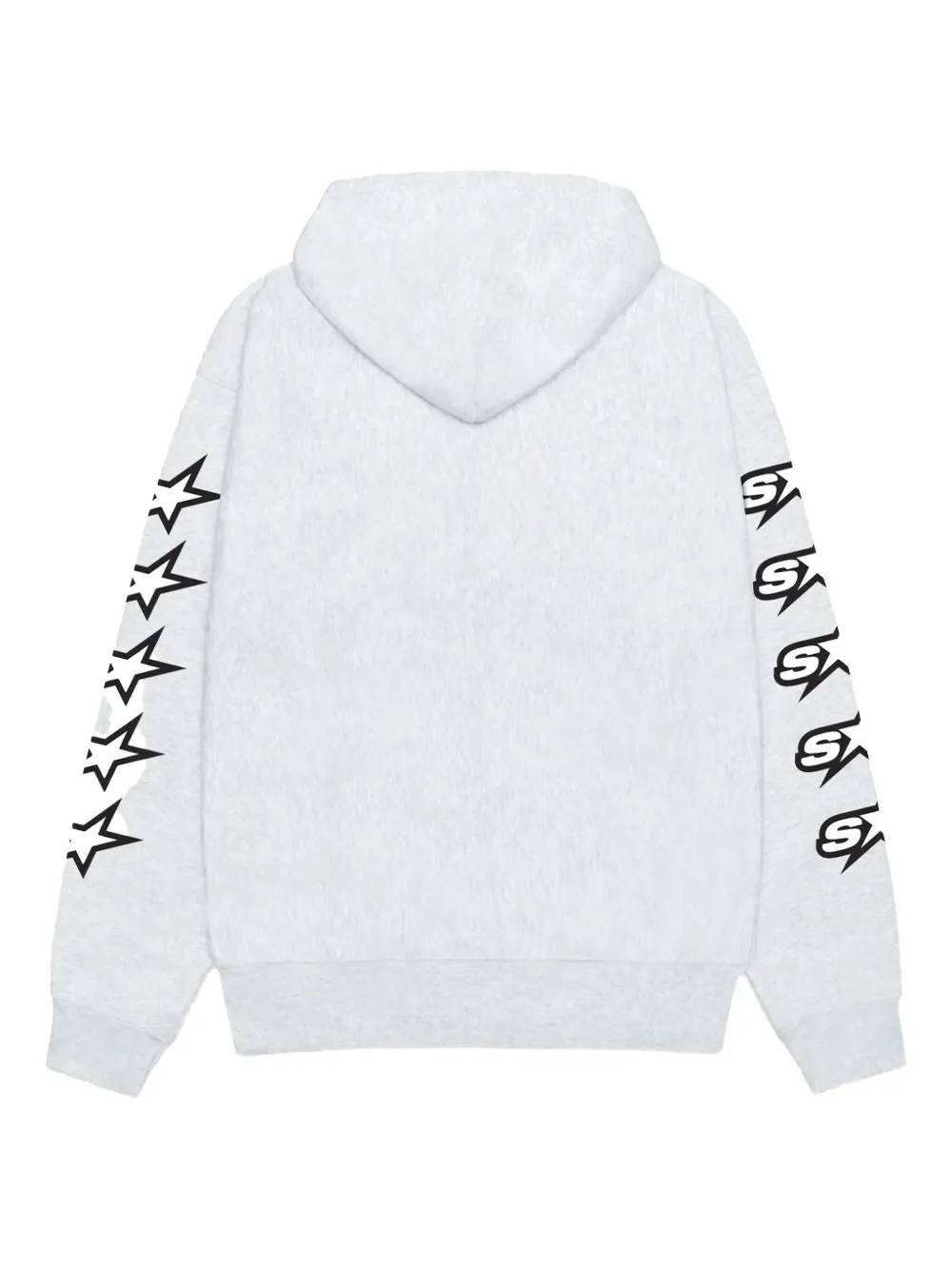 Stussy Star-sleeve Zip-up Hoodie In White