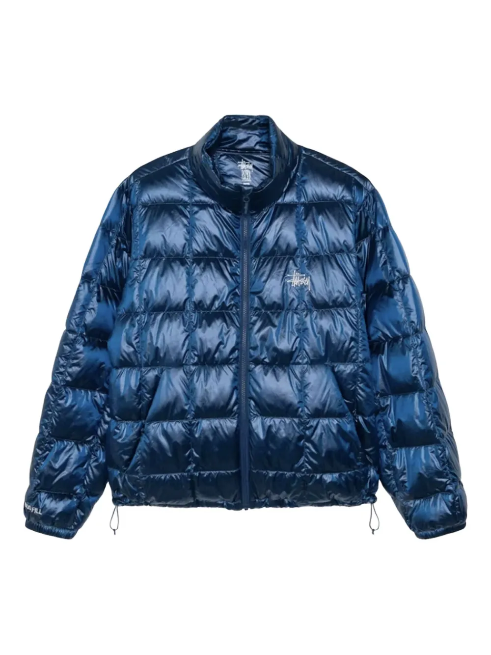Stussy Logo-detail Quilted Jacket In Blue