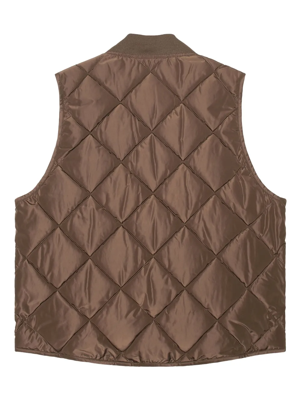 Stussy Quilted Gilet In Brown