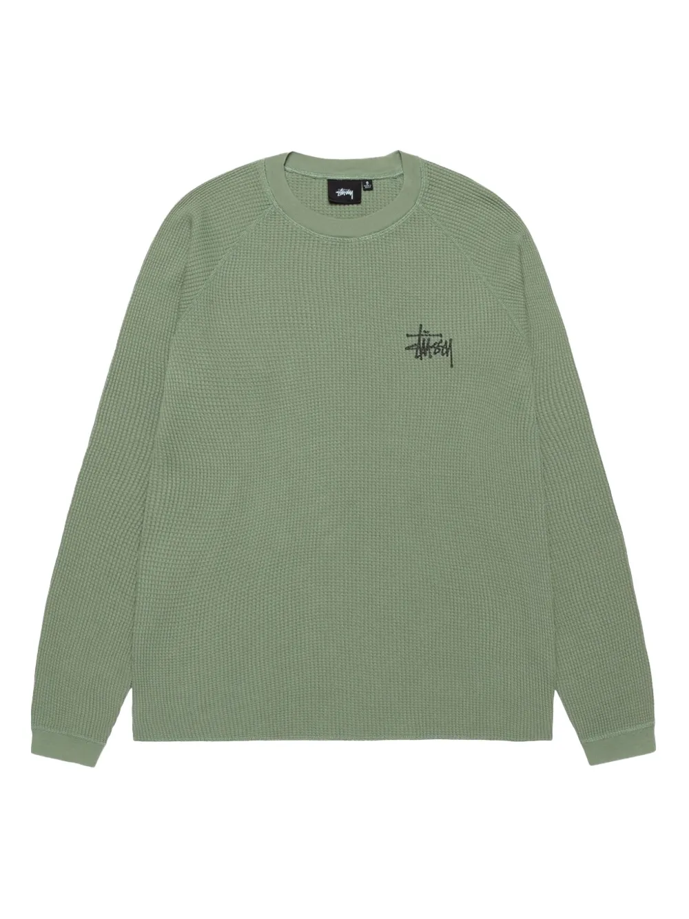 Stüssy logo-detail waffle T-shirt | Green | Image 1