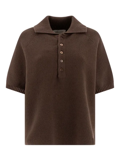 UMARMUNG ribbed-collar buttoned polo top