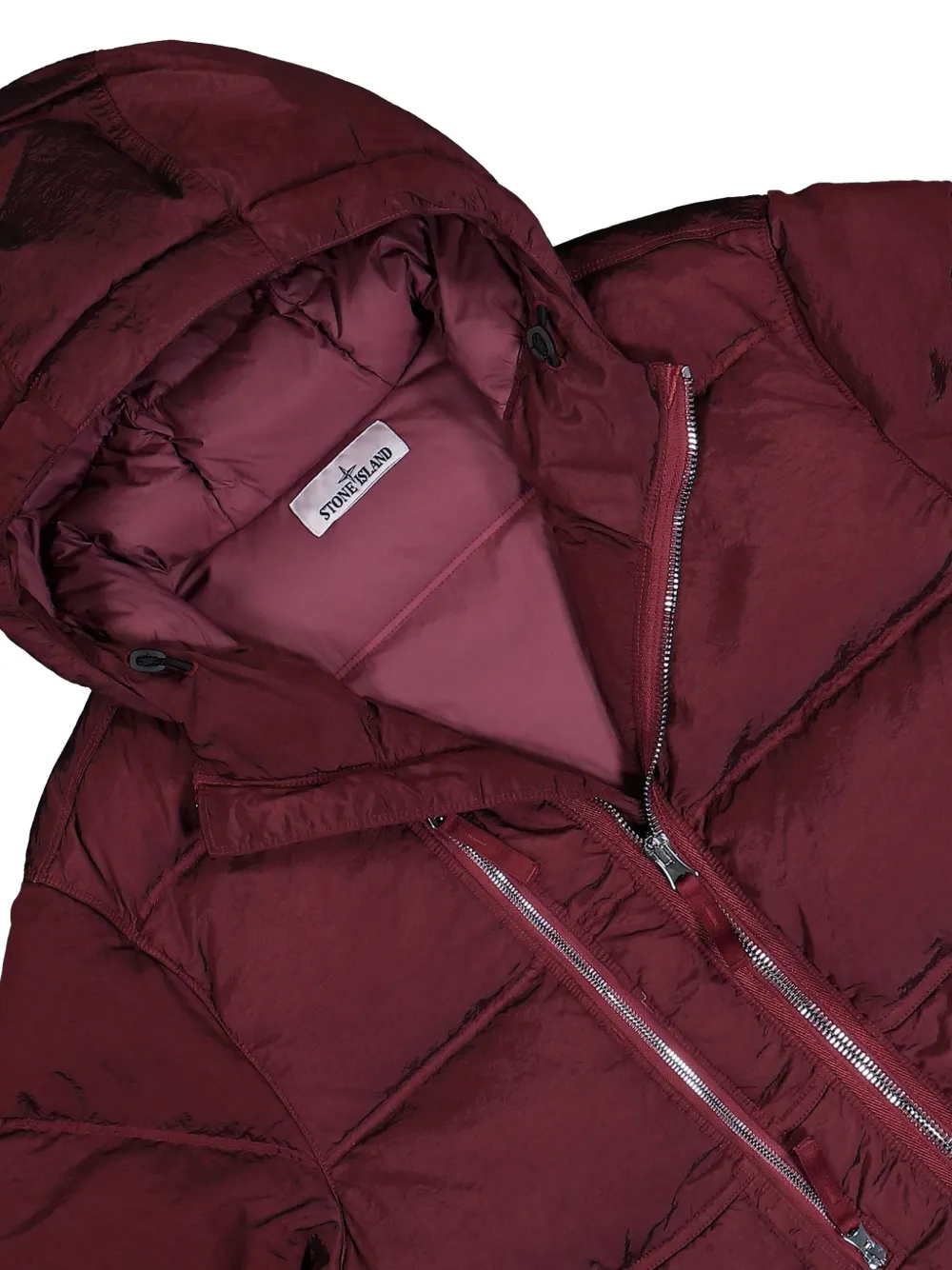 Stone Island Gewatteerd jack met capuchon Rood
