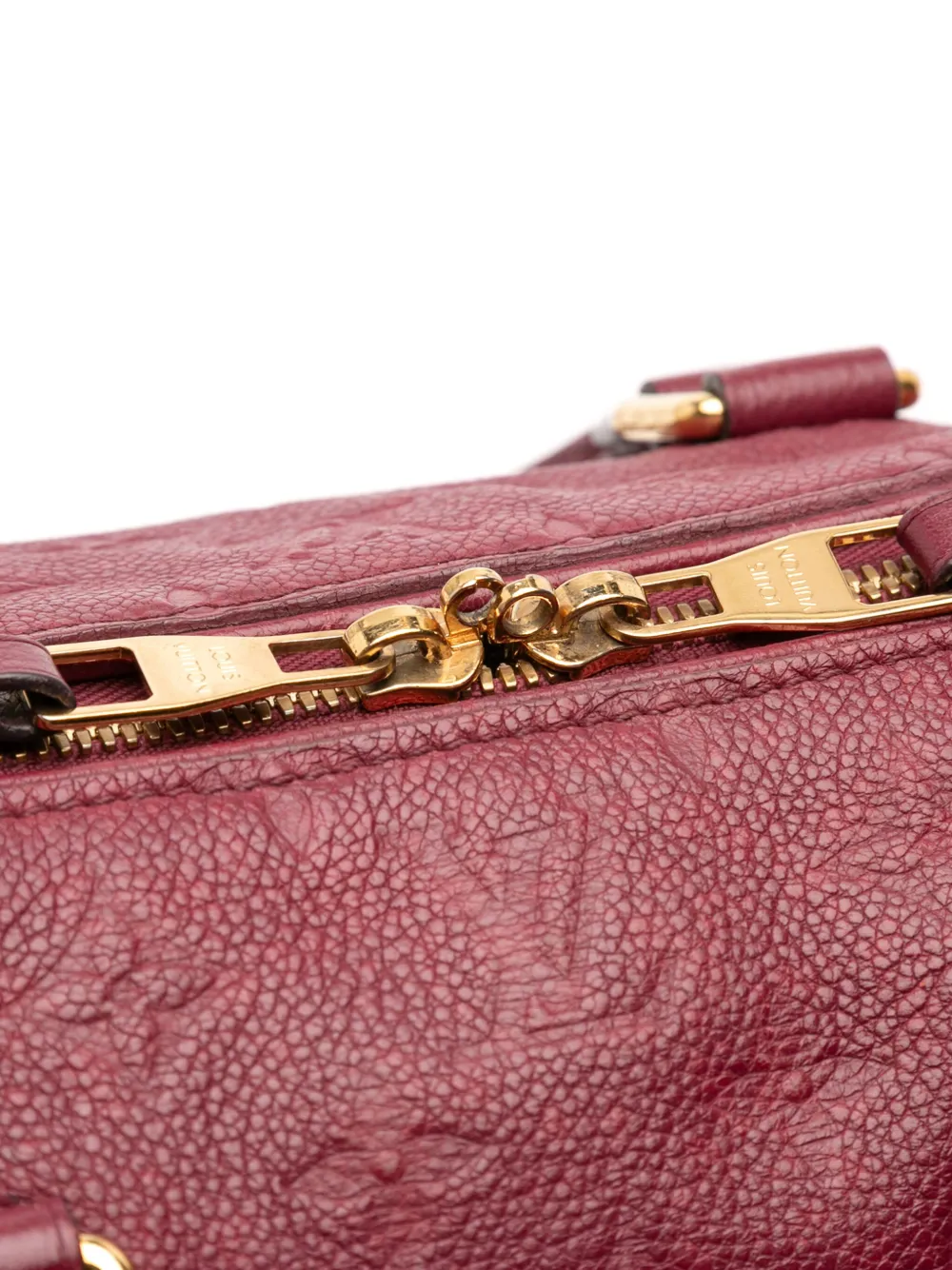 Pre-owned Louis Vuitton 2012 Monogram Empreinte Speedy Bandouliere 25 Satchel In Red