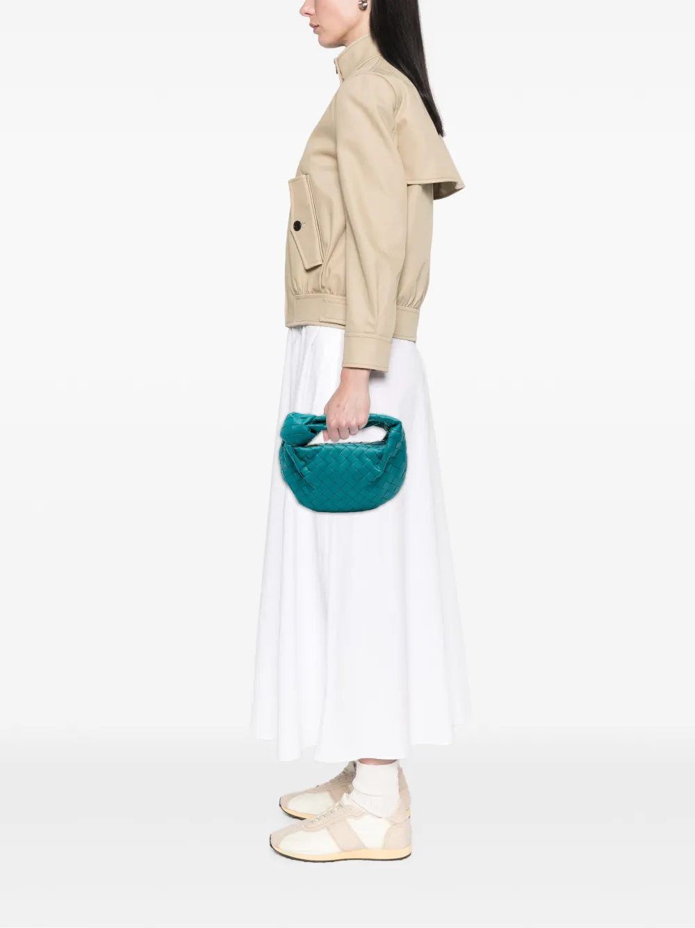 Pre-owned Bottega Veneta 2012-2025 Mini Nappa Intrecciato Jodie Hobo Bag In Blue