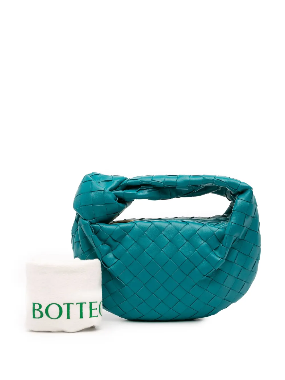 Pre-owned Bottega Veneta 2012-2025 Mini Nappa Intrecciato Jodie Hobo Bag In Blue