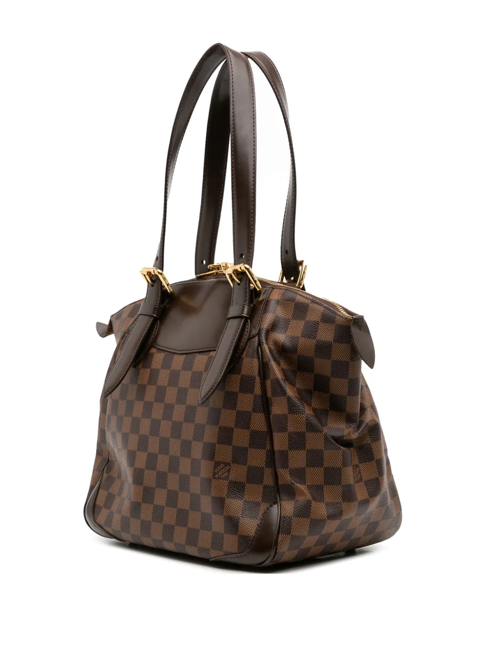 Pre-owned Louis Vuitton 2010 Damier Ebene Verona Mm Shoulder Bag In Brown