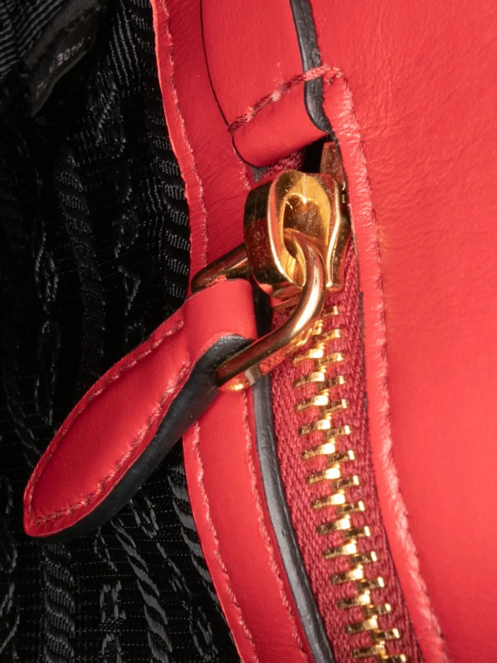Pre-owned Prada 2000-2025 Soft Calf Trimmed Saffiano Lux Open Convertible Tote Satchel In Red