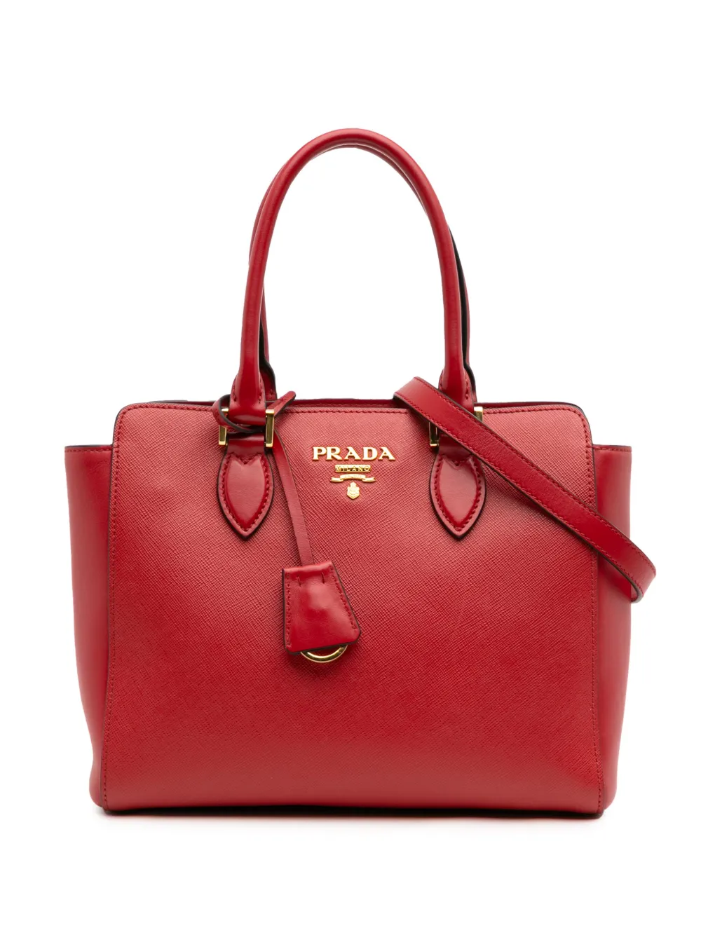 Prada Pre-Owned 2000-2025 Soft Calf Trimmed Saffiano Lux Open Prada Pre-Owned 2000-2025 Soft Calf Trimmed Saffiano Lux Open