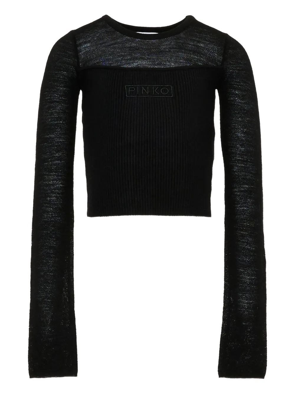 Pinko Kids logo-embroidered ribbed sweater | Black | Image 1