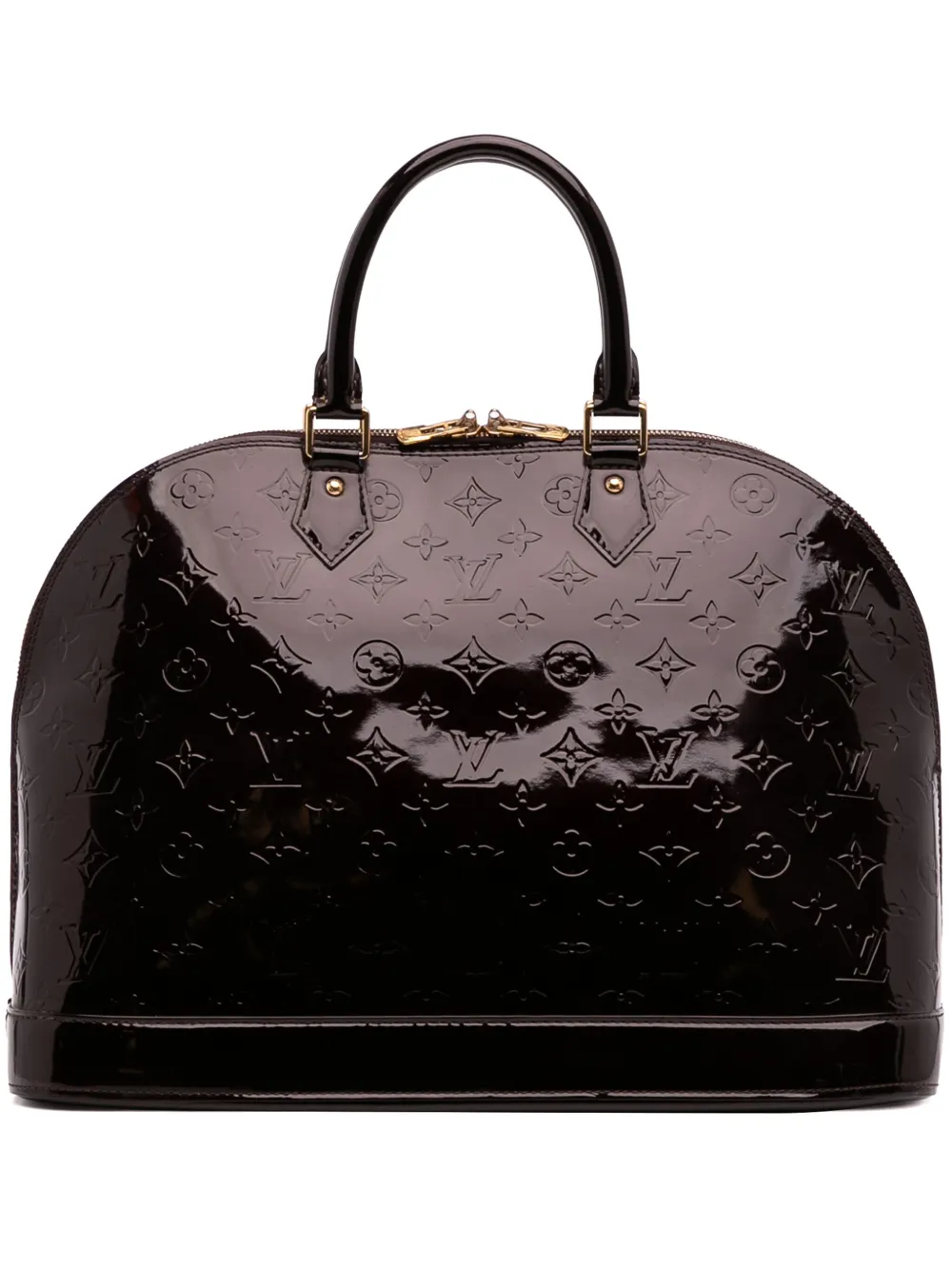 Pre-owned Louis Vuitton 2008 Monogram Vernis Alma Gm Handbag In Purple