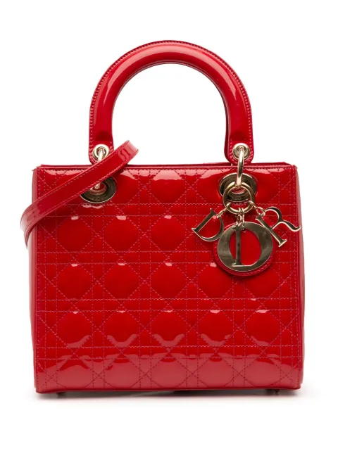 Christian Dior Pre-Owned 2015 Medium Patent Cannage Lady Dior satchel