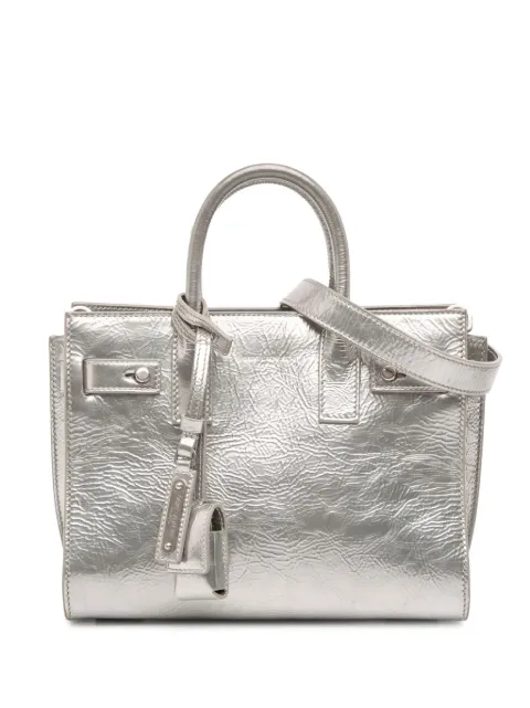 Saint Laurent Pre-Owned 2017 Nano Metallic Crinkled Calfskin Supple Sac De Jour satchel