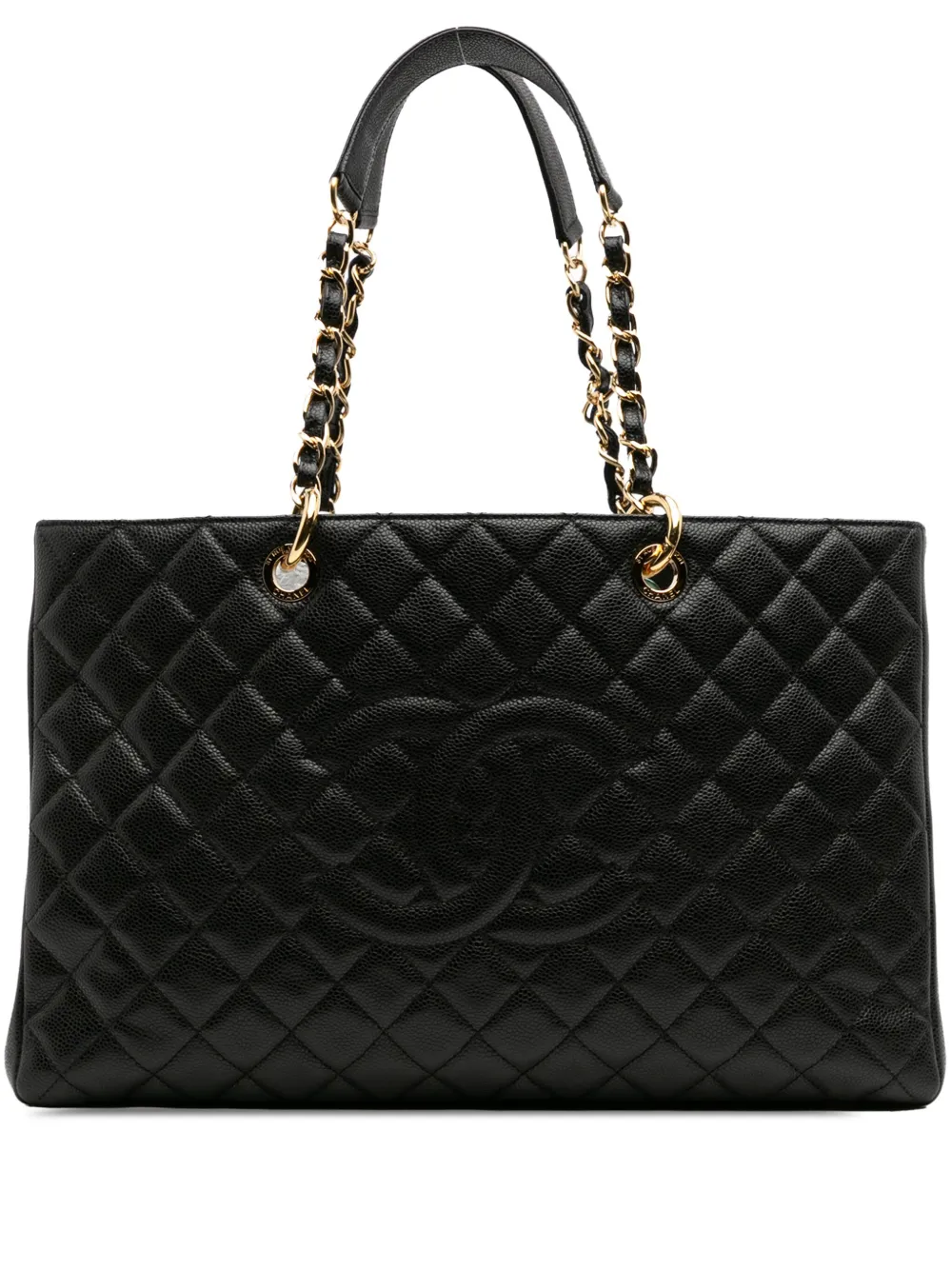 CHANEL Pre-Owned 2012-2013 Caviar Grand Shopping XL tote bag - ブラック CHANEL Pre-Owned 2012-2013 Caviar Grand Shopping XL tote bag - ブラック