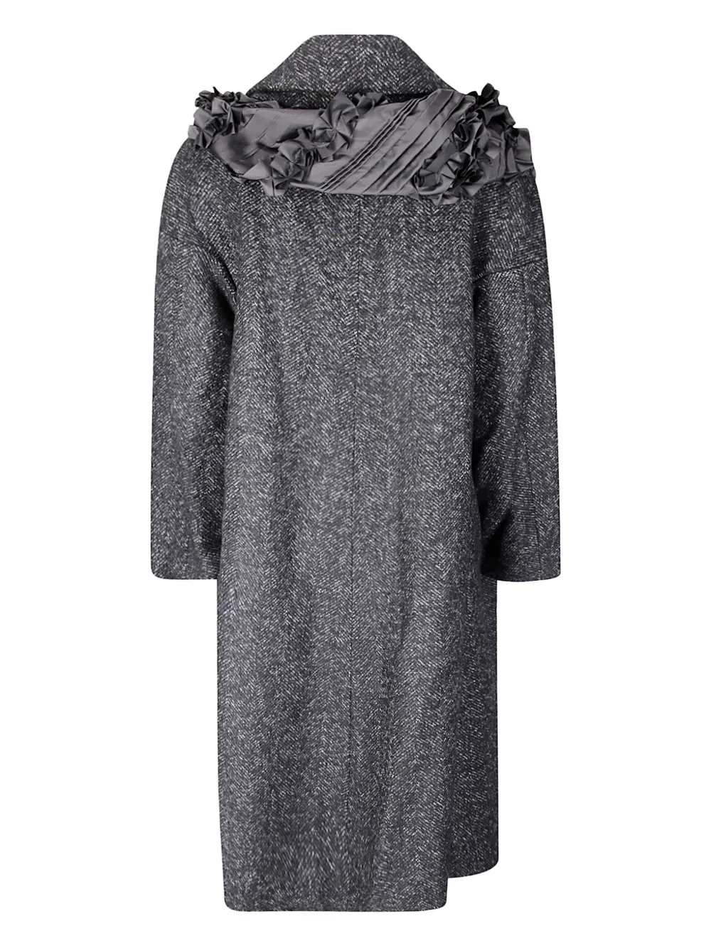 Comme Des Garçons Long Coat With Textured Fabric In Gray