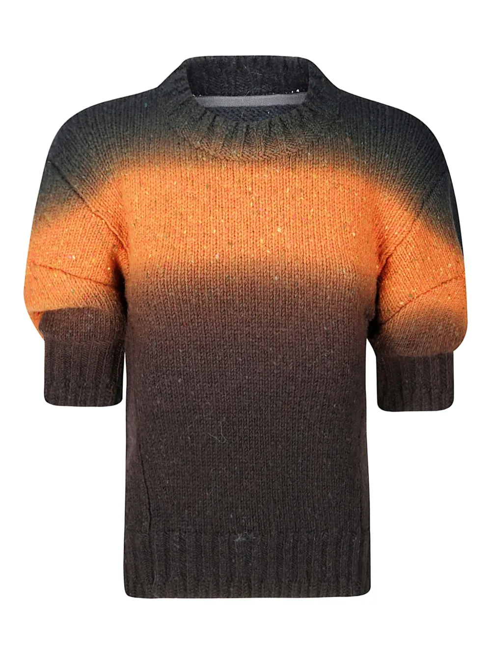 Sacai Garment Dye Wool Knit Pullover In Black