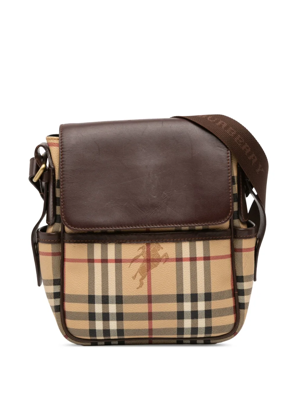 Burberry Pre-Owned 2000-2017 Haymarket Check Coated Canvas Flap crossbody bag | Brown | Image 1