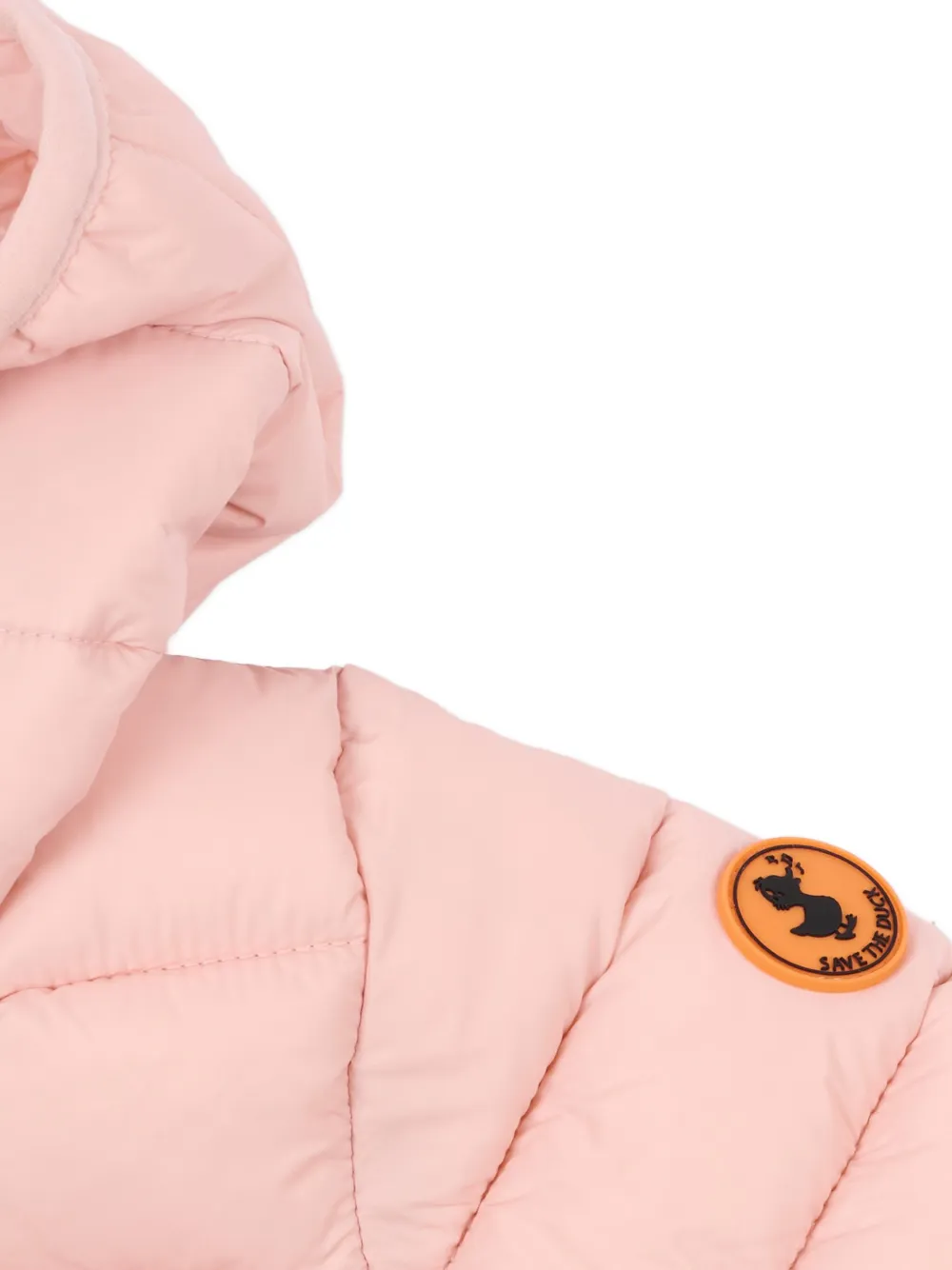 Save The Duck Kids Gewatteerd jack met logopatch Roze