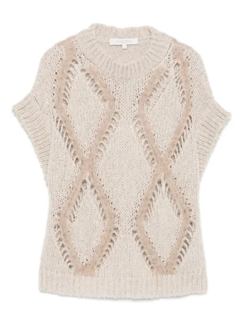 Antonelli diamond-pattern knitted top